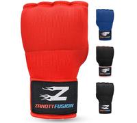 Boxing Hand Wraps Inner Gloves | Advanced Gel Padded Fist Under Mitts Protection Long Wrist Straps for Men & Women | Martial Arts Punching Training Muay Thai MMA Kickboxing (Red, Large)
