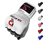 Boxing Hand Wraps Quick 100cm Long Wrist Straps Inner Gloves Boxing for Hand Protection Elasticated, Padded Fist for MMA Martial Arts Combat Gloves for Men Women and Kids (White, L/XL)