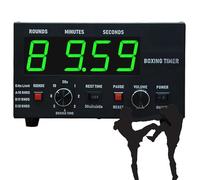 Boxing Interval Timer, Professional Gym Timer with LED Display, Adjustable Buzzer, 1-12 Challenge Rounds, Ideal for Workouts and Training
