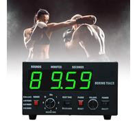 Boxing Interval Timer, Professional Gym Timer with LED Display, Portable with Adjustable Sound & Stopwatch, Selectable Training Time & Cycle Repetitions