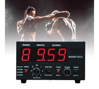 Boxing Interval Timer, Professional Gym Timer with LED Display, Portable with Adjustable Sound & Stopwatch, Selectable Training Time & Cycle Repetitions