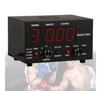 Boxing Interval Timer with LED Display - Professional Gym Timer for 1-12 Rounds and Adjustable Buzzer for Training and Fitness