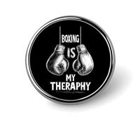 Boxing is My Theraphy Metal Round Badge Pattern Printed Button Badge Personalized Circle Badges 1"