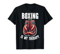 Boxing Is My Therapy Boxing Gloves Boxer Combat Sport Fight T-Shirt