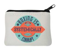 Boxing is systemically Corrupt Neoprene Coin Purse Pouch 10x11cm White
