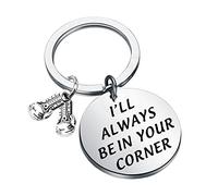 Boxing Keychain Boxing Gloves Charm I’ll Always Be Being in Your Corner Keychain for Boxers Boxing Lover (Being in Your Corner- K eu)