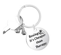 Boxing Keychain Gloves - Stainless Steel Keychain, Mini Boxing Charm Holder | Inspirational Sports Accessory Gift for Boxer Fans Gym Motivation Durable Metal Pendant
