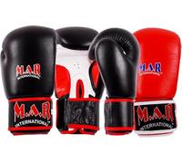 Boxing Kickboxing Gloves, Sparring Training Gloves, Cow Hide Genuine Real Leather, Muay Thai MMA Gloves for Men Women Adult Kids Unisex, Heavy Punching Bag, Size: 10-16oz Black & Red (Black, 2oz)