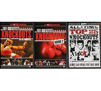 Boxing Knockouts Collection 3 dvds: 101 greatest knockouts in 101 minutes part 1 + round 2 + ALL TIME TOP 25 KNOCKOUTS