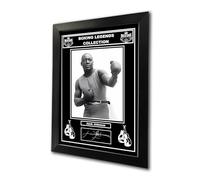 Boxing Legends Collection: Jack Johnson Boxer, The Galveston Giant Heavyweight Champion Pre-Printed Autograph Signed Print Boxing Memorabilia Fan Art (A4 Framed)