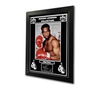 Boxing Legends Collection: Nigel Benn Boxer, Middleweight Champion Pre-Printed Autograph Signed Print Boxing Memorabilia Fan Art (A4 Framed)