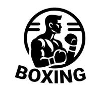 Boxing Logo Logos Silhouette 12 Vinyl Wall Stickers 42x44.7cm Equipped with Transfer Film kit Black