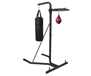 Boxing Machine 2 Way Stand Training Punch Bag Ball Speedball Plate vidaXL
