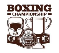 Boxing Muay Thai Single Combats Icons Set Wall Stickers 67.2x67.2cm Equipped with Transfer Film kit Coffee