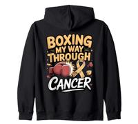 Boxing My Way Through Cancer Boxer Survivor Fighter Zip Hoodie
