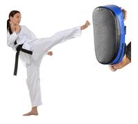 Boxing Pads, Boxing Mitts, Curved Fits Wrist Thicken PU Shock Absorbing Eva Sparring Gear, Adjustable Punching Focus Mitts for Martial Art Sparring Karate Training, 13.8x7.5in Blue
