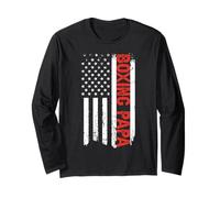 Boxing Papa American Flag Sports Dad Long Sleeve T-Shirt