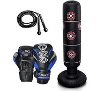 Boxing Punch Bag Inflatable Free Standing Kids & Adult Punching, Martial Arts, MMA, Kickboxing Pedestal, Home Gym Christmas Training Equipment (WITH 4OZ BLUE 2023)