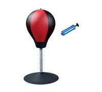 Boxing Punching Bag PU Desktop Boxing Ball Stress Relief Fighting Speed Reflex Training Punch Exercise Family Sports Equipment(Red black)