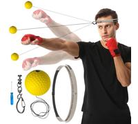 Boxing Reaction Ball Training, Training Device for Punch Speed, Boxing Trainer Ball Silicone Headband Set - For Home, Bedroom, Dorm, Gym for Men, Women, Beginners & Young People