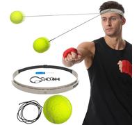 Boxing - Reflective Trainer with Band, Punch Speed Equipment | Lightweight Boxing Training , Elastic Cord for Adjustable Band, Reflex Foam Balls for