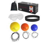 Boxing Reflex Ball Boxing Training Ball with Headband 3 Difficulty Boxings Reaction Balls MMA Speed Training Punching Balls for Reaction Agility, Punching Speed, Fight Skill and Hand Eye Coordination