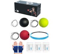 Boxing Reflex Ball Set, Boxing Ball with Headband, Head Boxing Ball with Boxing Bandages, Punching Training Ball for Adults to Improve Fighting Skills of Beginners