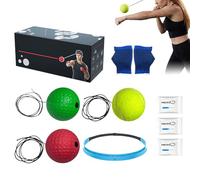 Boxing Reflex Ball with Headband - Speed & Reaction Training, Box Training Ball & Silicone Headband Set, for Home On the Go Fitness Beginners & Advanced Men Women Teenagers
