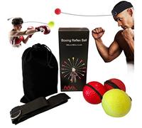 Boxing Reflex Balls Headband - BoxingTraining Equipment for MMA Gear, Improve Punching Speed, Accuracy and Hand Eye Coordination (3 Difficulty Level, 3 Balls)