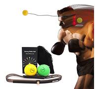 Boxing Reflex Balls Training Set with Silicone Fitness Headband Replacement Strings Cord Stopper and Storage Pouch for Improving Hand-Eye Coordination Reflexes Agility Pressure Release Calorie Burning