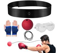 Boxing Reflex Headbands Set - 25cm Elastic Band Foam Rubber Training Ball Interactive Reaction Equipment with Gloves Glasses | Improve Accuracy Fast