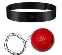 Boxing Reflex Speed Punch Ball with Headband, 6cm Ball for Kids and Adults, Stress Relief Training Equipment for Gym, Muay Thai, Sanda (Red)