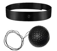 Boxing Reflex Speed Punch Ball with Headband, 6cm Ball for Kids and Adults, Stress Relief Training Equipment for Gym, Muay Thai, Sanda (Black)