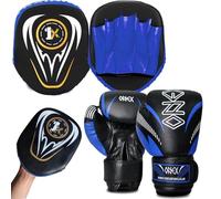 Boxing Set, Boxing Gloves, Kids Focus Pad, Punching Bag Set, Target Boxing Set, Training Set, MMA Set, Training Set, Hook & Jab Strike Pads For Boys & Girls (BLUE)
