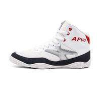 Boxing Shoes for Men, Synthetic Breathable High-Top Wrestling Ankle Boots for Workout, Training, Competition,Blue,5 UK