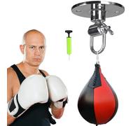 Boxing Speed Bag - Inflatable Pear Ball Bump Reflex Training Equipment | Adjustable Height Stand with Manual Pump, Indoor Gym Practice Equipment for Area Improvement