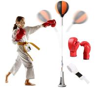 Boxing Speed Trainer-Box Reflex Bag, Height-Adjustable Punching Bag | Home Fitness - for Beginners, Boxball Sooner Kids, Free Reaction Device for Martial Arts, Fitness, Exercise, Stress Relief