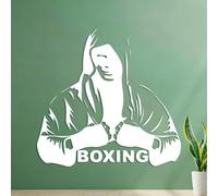 Boxing Sport Boxing Man Emblem Athletic Fight Fighting Wall Decals Paster Paper Can Modify and add Information 42x44cm White