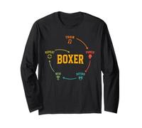 Boxing Train Punch Defend Win Repeat Boxer Training Mindset Long Sleeve T-Shirt