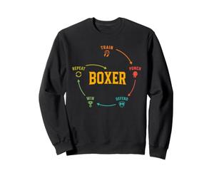 Boxing Train Punch Defend Win Repeat Boxer Training mindset Sweatshirt