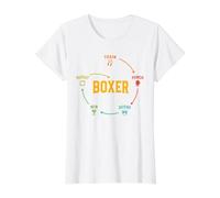 Boxing Train Punch Defend Win Repeat Boxer Training Mindset Value Graphic T-Shirt, Women, White, XS