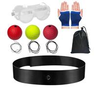 Boxing Training Ball Headband - Reflex Ball Headband Set | Punching Speed Training Wearable Ball Set with Elastic Headband, Improve Reaction Response Reflex Timing Accuracy and