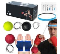 Boxing Training Ball with Headband, Boxing Reflex Ball Headband Set - Ball with Head Wraps | for Beginners, Training