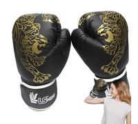 Boxing Training Gloves - Muay Thai Gloves, Tiger Printed Boxing Training Fighting Gloves, Professional PU Leather Breathable Muay Thai Sparring Kickboxing Gloves