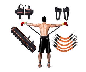 Boxing Training Resistance Band Set Leg Strength and Agility Training Strap System for Boxing,MMA,Muay Thai,Karate Combat, Basketball,Football Build Speed and Strength for Hitting (250lb Orange)