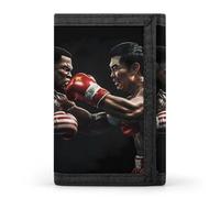 Boxing U.S. VS China Slim Men's Wallets with 8 Card Holders Minimalist Trifold Travel Purse