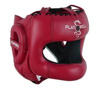 Boxing Ultimate Leather Full Face Bar Head Guard - All Maroon