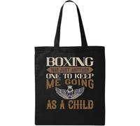 Boxing was just another one to keep me going as a child Natural Ecological Cotton Tote Bag Black