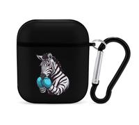 Boxing Zebra Earphone Case Cover Compatible with AirPods 1&2 Shockproof Bluetooth Headset Case Black-style