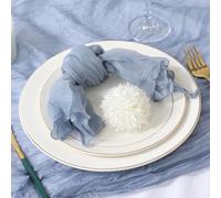 BOXIZ 48 PCS Green Cheesecloth Napkins 50×50cm Gauze Fabric Cloth Table Napkins with Wrinkle Multipurpose Bulk for Dinner Wedding Party Home Decor